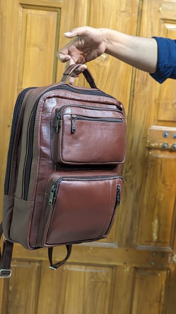 Handmade Cow  Leather Men's Backpack