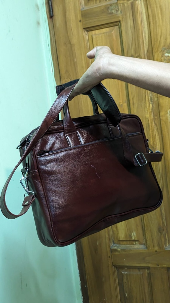 Handmade Cow  Leather Office Bag For Men's